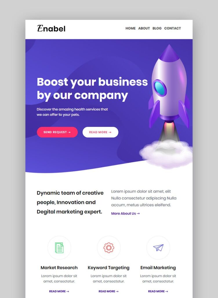 Attractive email marketing template for online business