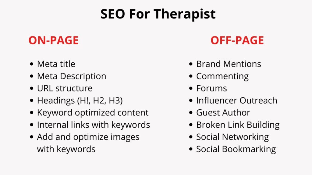 SEO For Therapist
